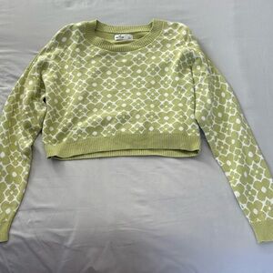 Hollister Olive and White Patterned Sweater